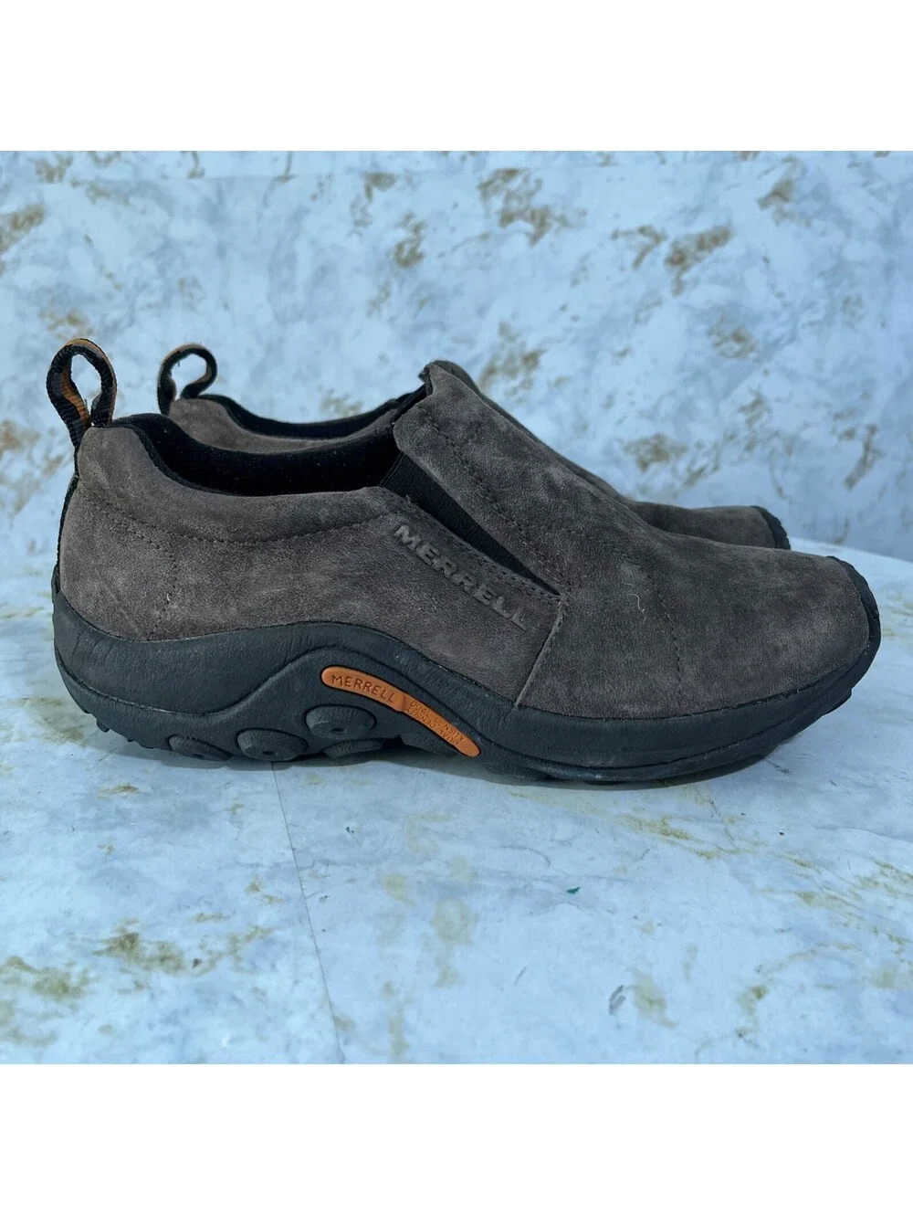 VTG Merrell Jungle Moc Women's Size 8.5 Shoes Brown Black Suede Slip On Sneakers